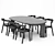 Bevel Extendable Dining Table 3D model small image 1