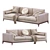 Stylish Copenhaga Leather Sofa 3D model small image 2