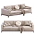 Stylish Copenhaga Leather Sofa 3D model small image 3