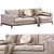 Stylish Copenhaga Leather Sofa 3D model small image 4