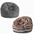 Lounge in Comfort with the Horizonal Bean Bag Chair 3D model small image 6