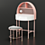 Pink Modern Makeup Vanity Set 3D model small image 1