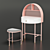 Pink Modern Makeup Vanity Set 3D model small image 4