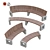 Arena Park Bench Set 3D model small image 6