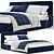 Minotti Tatlin Blue Bed: Stylish and Comfortable 3D model small image 1