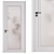 Sleek White Doors: Glass Stripes, One Panel, Two Panels 3D model small image 2