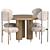 Elegant Travertine Dining Table 3D model small image 1