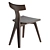 Sculptural Wood Fin Dining Chair 3D model small image 2