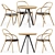 TrabA Contract D70 Table + Ton Wooden Upholstered Chair 3D model small image 1