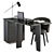 Sleek Black & Gold Minotti Jacob Office Desk 3D model small image 3