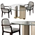 Paris Paname: Luxury Stainless Steel Dining Set 3D model small image 1