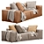 Blanche Melia Sofa: Stylish Comfort 3D model small image 1