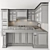 Elegant Gray & White Kitchen Set 3D model small image 5