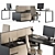 Cream and Black 38-Piece Employee Office Set 3D model small image 2