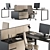 Cream and Black 38-Piece Employee Office Set 3D model small image 3