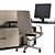 Cream and Black 38-Piece Employee Office Set 3D model small image 5