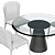 Modern Monti Chair + Rock Table Set 3D model small image 3