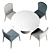 Modern Monti Chair + Rock Table Set 3D model small image 6