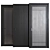 Sleek Black Wood Doors 3D model small image 3