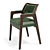 Rustic Leather and Rattan Chair 3D model small image 8