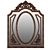 Elegant Carved Mirror - 500x640mm 3D model small image 2