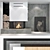 Decorative Wall Fireplace Set 3D model small image 1