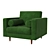 Sven Velvet Armchair: Elegant and Comfortable 3D model small image 1