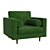 Sven Velvet Armchair: Elegant and Comfortable 3D model small image 3