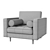 Sven Velvet Armchair: Elegant and Comfortable 3D model small image 4