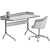 Modern Office Set: Chairs, Tables, & Lamp 3D model small image 4