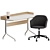 Modern Office Set: Chairs, Tables, & Lamp 3D model small image 6