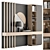 Modern Black Wood Hallway Set 3D model small image 1