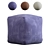 West Elm Cotton Canvas Pouf 3D model small image 2