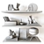 Decorative Bookshelf with Vases and Accessories 3D model small image 7