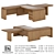 Franklin Office Set: Straight Table, Attachment, Briefing, Mobile Curbstone 3D model small image 2