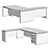 Modern Rounded Writing Desk with Movable Cabinet 3D model small image 3