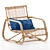 Austen Black Rattan Outdoor Armchair 3D model small image 1