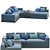 Contemporary Minotti Powell Sectional 3D model small image 2