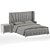 Carlo Velvet Upholstered Bed 3D model small image 3