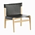 Modern Italian Black Leather Lounge Chair CB2 3D model small image 1