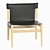 Modern Italian Black Leather Lounge Chair CB2 3D model small image 5