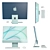 Sleek Apple iMac 2021: Brilliant Colors, Flawless Design 3D model small image 4