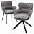 Elegant Diva Chairs: Fabric, Leather, Metal 3D model small image 2