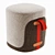 Contemporary Fabric and Leather Stool 3D model small image 1