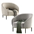 Elegant Yoisho Armchair: Versatile Colors & Materials 3D model small image 4