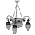 Empire Style Hanging Chandelier: 3-Arm Elegance 3D model small image 5
