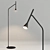 Sleek Black LED Floor Lamp 3D model small image 2