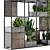 Rustic Metal Shelf with Indoor Plants 3D model small image 3