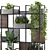 Rustic Metal Shelf with Indoor Plants 3D model small image 4