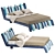 Stylish Italian Cubed Bed 3D model small image 1